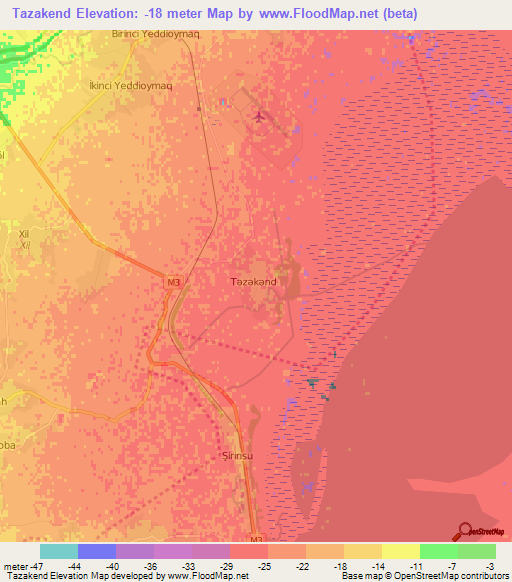 Tazakend,Azerbaijan Elevation Map