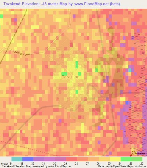 Tazakend,Azerbaijan Elevation Map