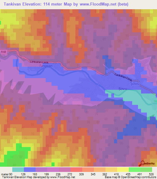 Tankivan,Azerbaijan Elevation Map