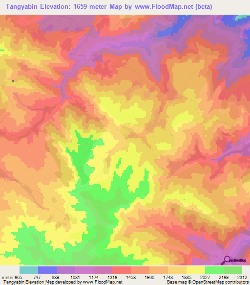 Tangyabin,Azerbaijan Elevation Map