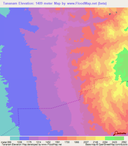 Tananam,Azerbaijan Elevation Map