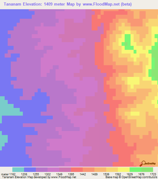 Tananam,Azerbaijan Elevation Map