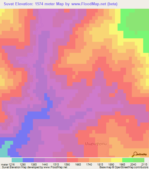 Suvat,Azerbaijan Elevation Map