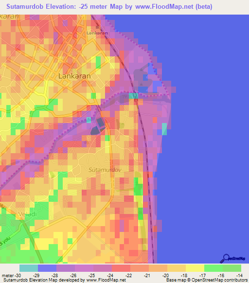 Sutamurdob,Azerbaijan Elevation Map
