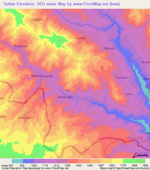 Sultan,Azerbaijan Elevation Map