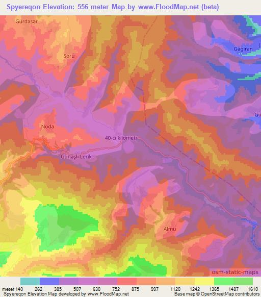 Spyereqon,Azerbaijan Elevation Map