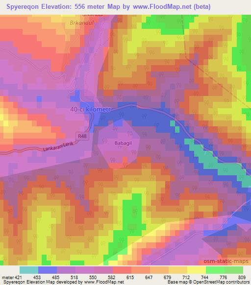 Spyereqon,Azerbaijan Elevation Map