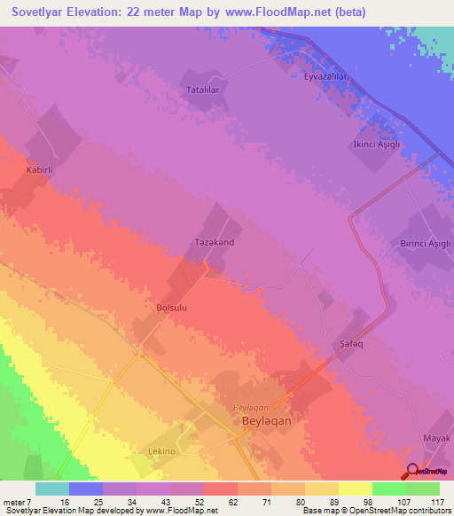 Sovetlyar,Azerbaijan Elevation Map