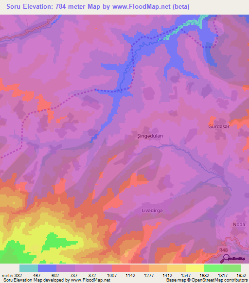 Soru,Azerbaijan Elevation Map