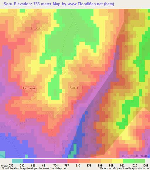 Soru,Azerbaijan Elevation Map