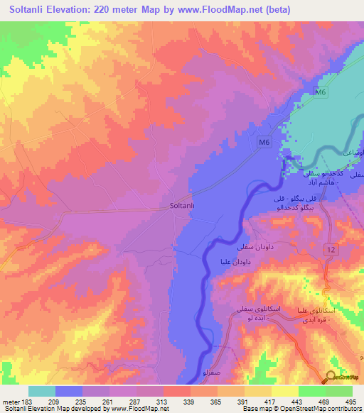 Soltanli,Azerbaijan Elevation Map