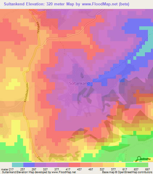 Sultankend,Azerbaijan Elevation Map