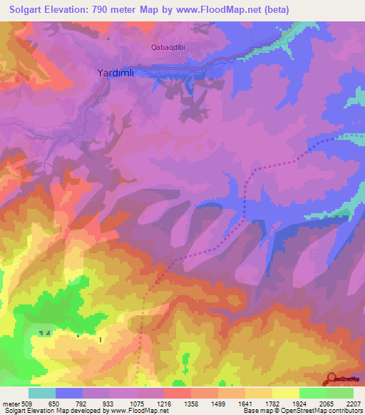 Solgart,Azerbaijan Elevation Map