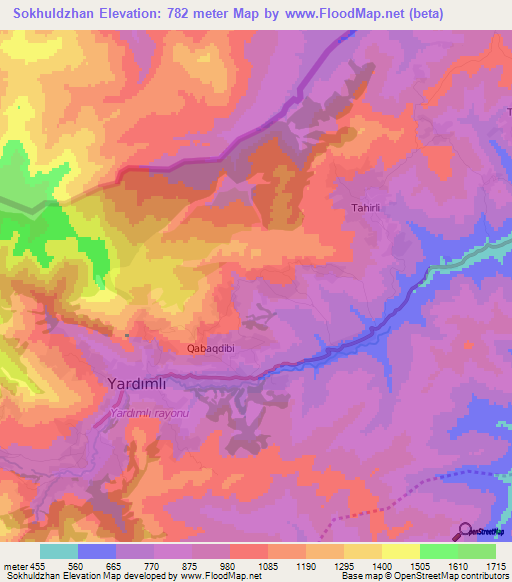 Sokhuldzhan,Azerbaijan Elevation Map