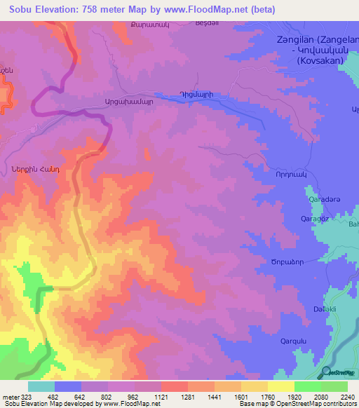 Sobu,Azerbaijan Elevation Map