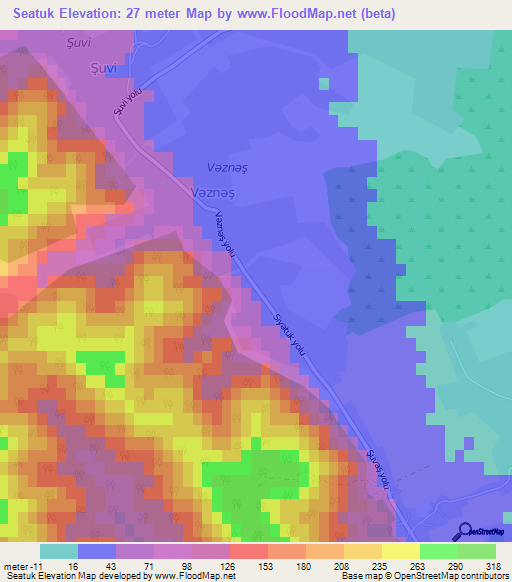 Seatuk,Azerbaijan Elevation Map