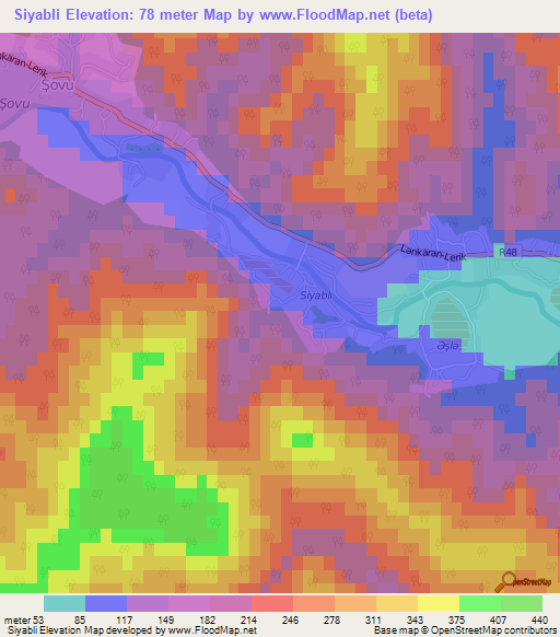 Siyabli,Azerbaijan Elevation Map