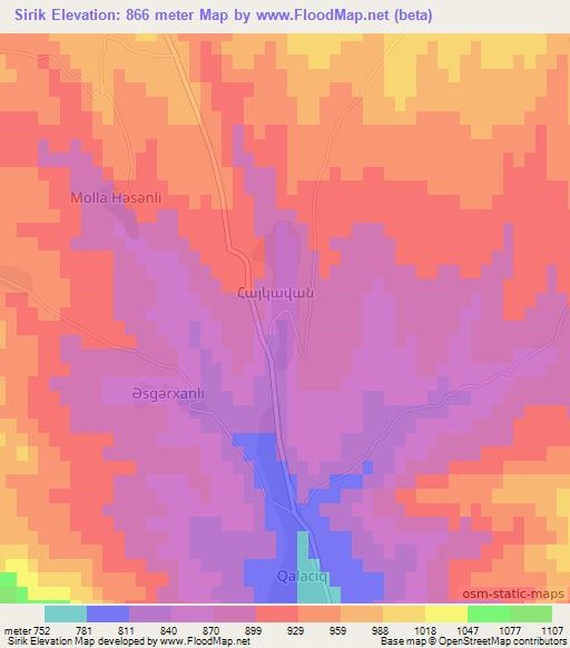 Sirik,Azerbaijan Elevation Map