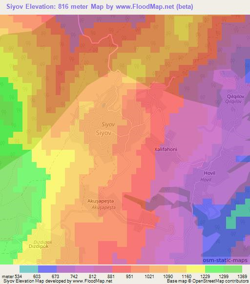 Siyov,Azerbaijan Elevation Map