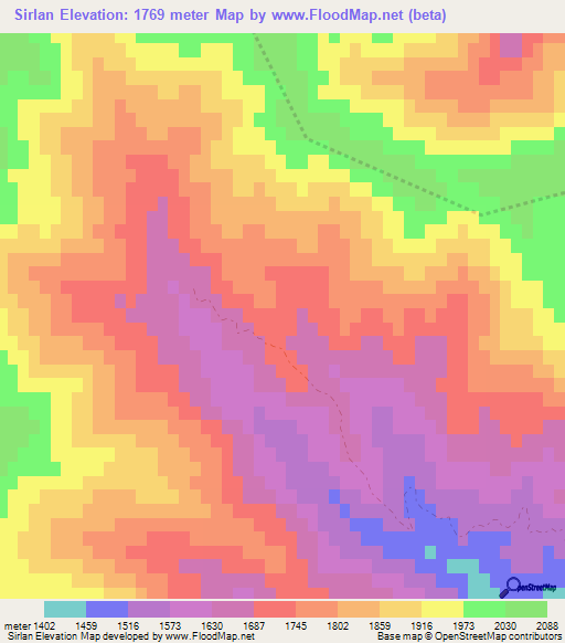 Sirlan,Azerbaijan Elevation Map