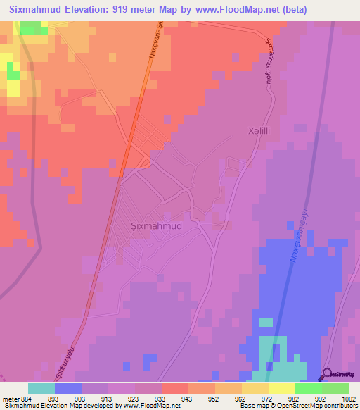 Sixmahmud,Azerbaijan Elevation Map