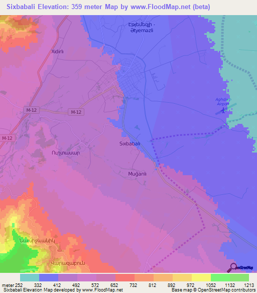 Sixbabali,Azerbaijan Elevation Map
