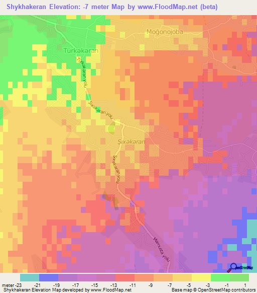 Shykhakeran,Azerbaijan Elevation Map