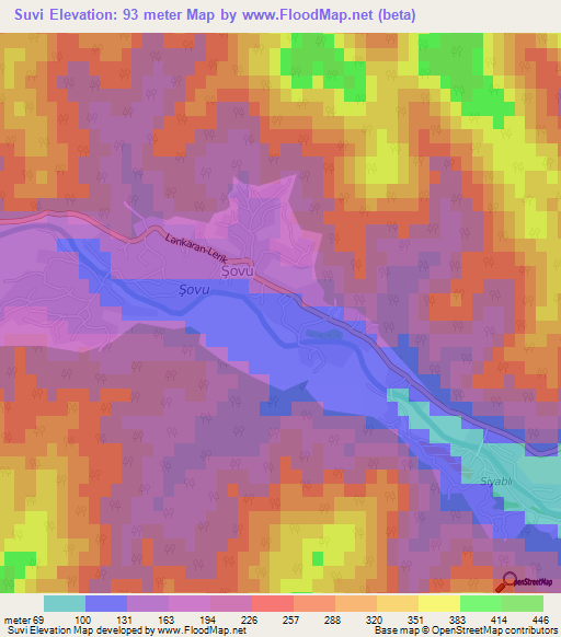 Suvi,Azerbaijan Elevation Map