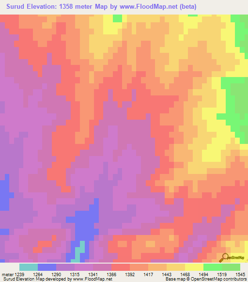 Surud,Azerbaijan Elevation Map