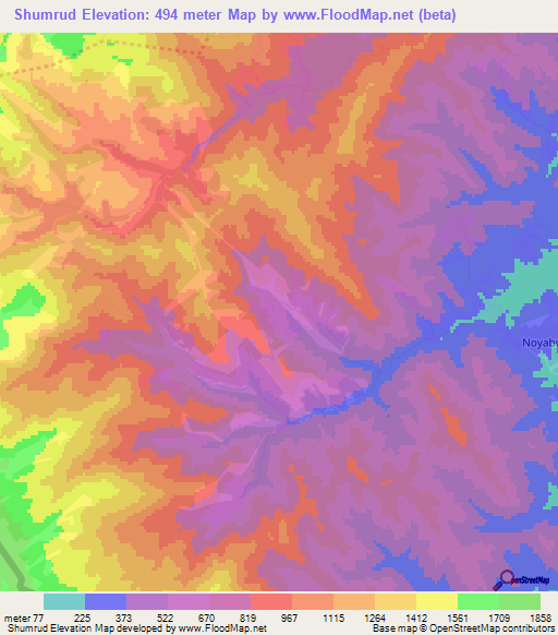Shumrud,Azerbaijan Elevation Map