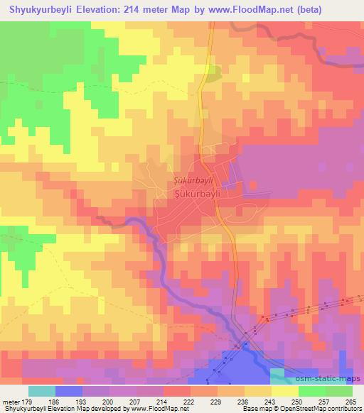 Shyukyurbeyli,Azerbaijan Elevation Map
