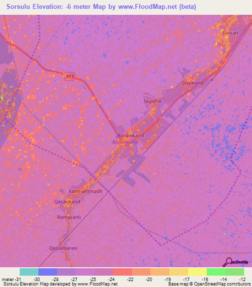 Sorsulu,Azerbaijan Elevation Map