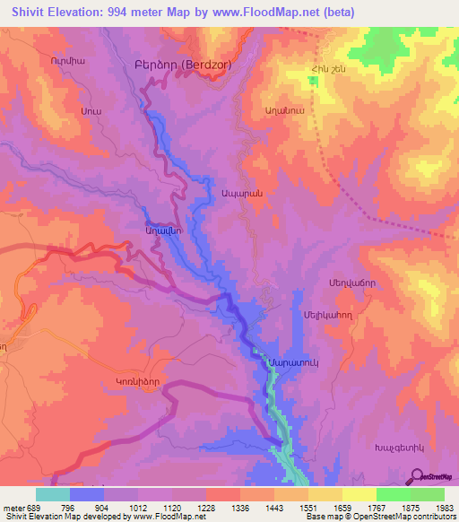 Shivit,Azerbaijan Elevation Map