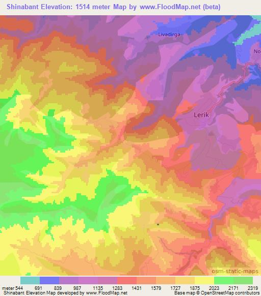 Shinabant,Azerbaijan Elevation Map