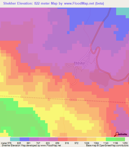 Shekher,Azerbaijan Elevation Map