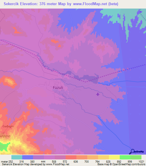 Sekercik,Azerbaijan Elevation Map