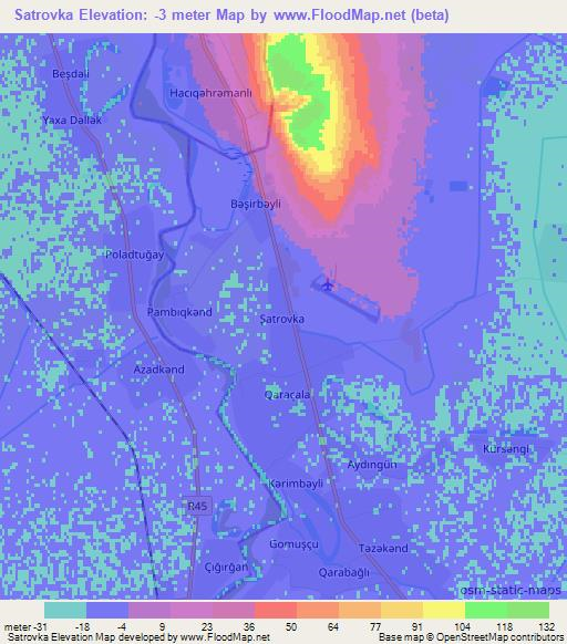 Satrovka,Azerbaijan Elevation Map