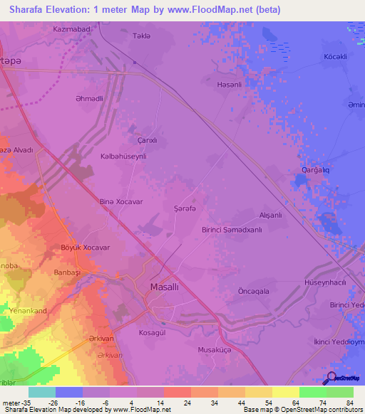 Sharafa,Azerbaijan Elevation Map