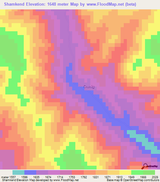 Shamkend,Azerbaijan Elevation Map