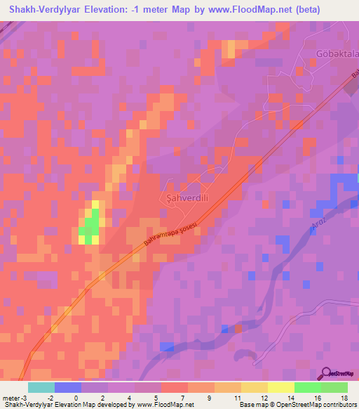 Shakh-Verdylyar,Azerbaijan Elevation Map