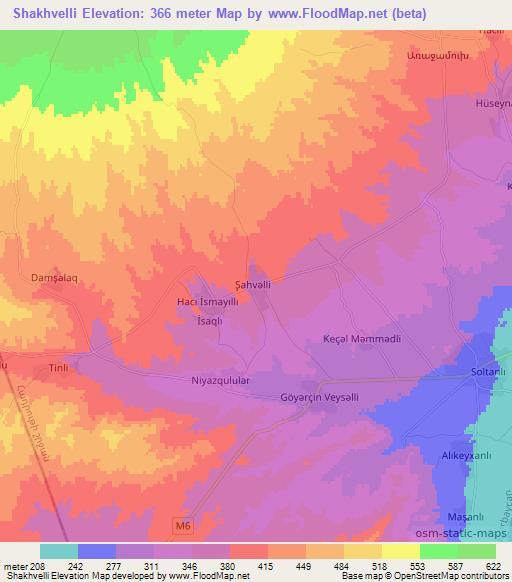 Shakhvelli,Azerbaijan Elevation Map