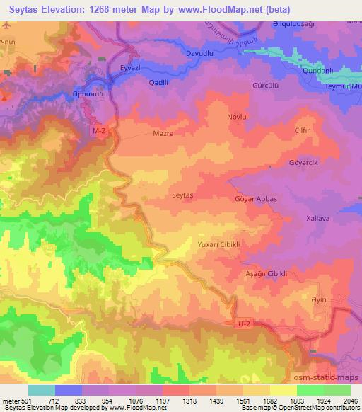 Seytas,Azerbaijan Elevation Map
