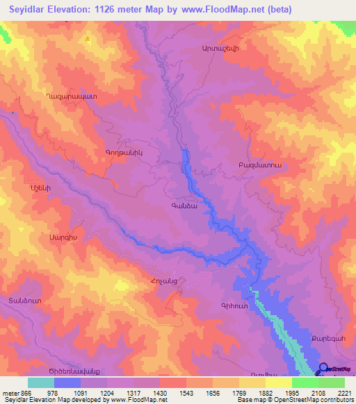 Seyidlar,Azerbaijan Elevation Map