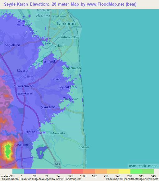 Seyde-Karan,Azerbaijan Elevation Map
