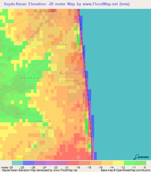 Seyde-Karan,Azerbaijan Elevation Map