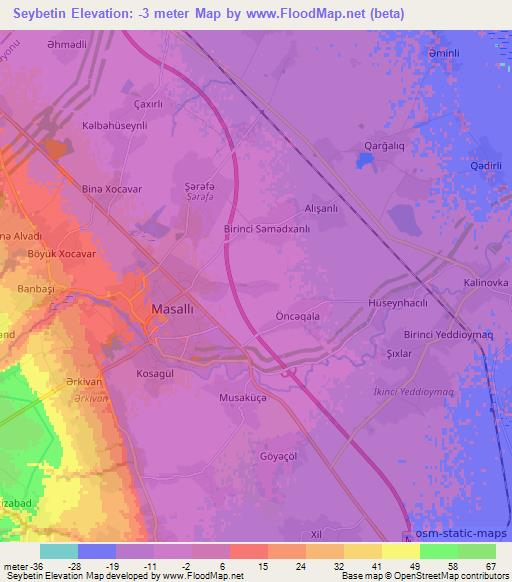 Seybetin,Azerbaijan Elevation Map