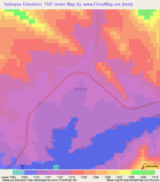 Selesyuz,Azerbaijan Elevation Map