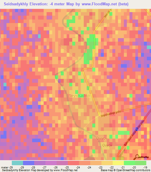 Seidsadykhly,Azerbaijan Elevation Map