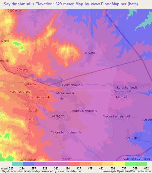 Seyidmahmudlu,Azerbaijan Elevation Map