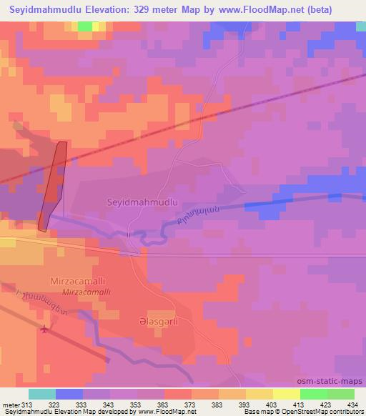 Seyidmahmudlu,Azerbaijan Elevation Map